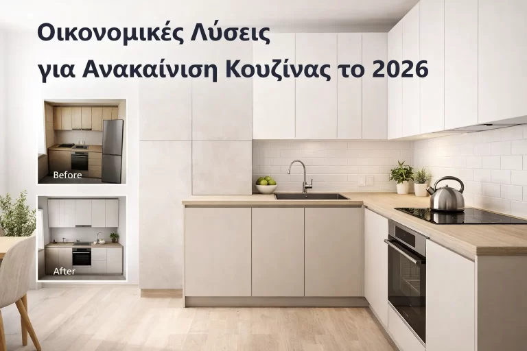 Ανακαίνιση κουζίνας πριν και μετά με οικονομικές λύσεις και μοντέρνο σχεδιασμό 2026